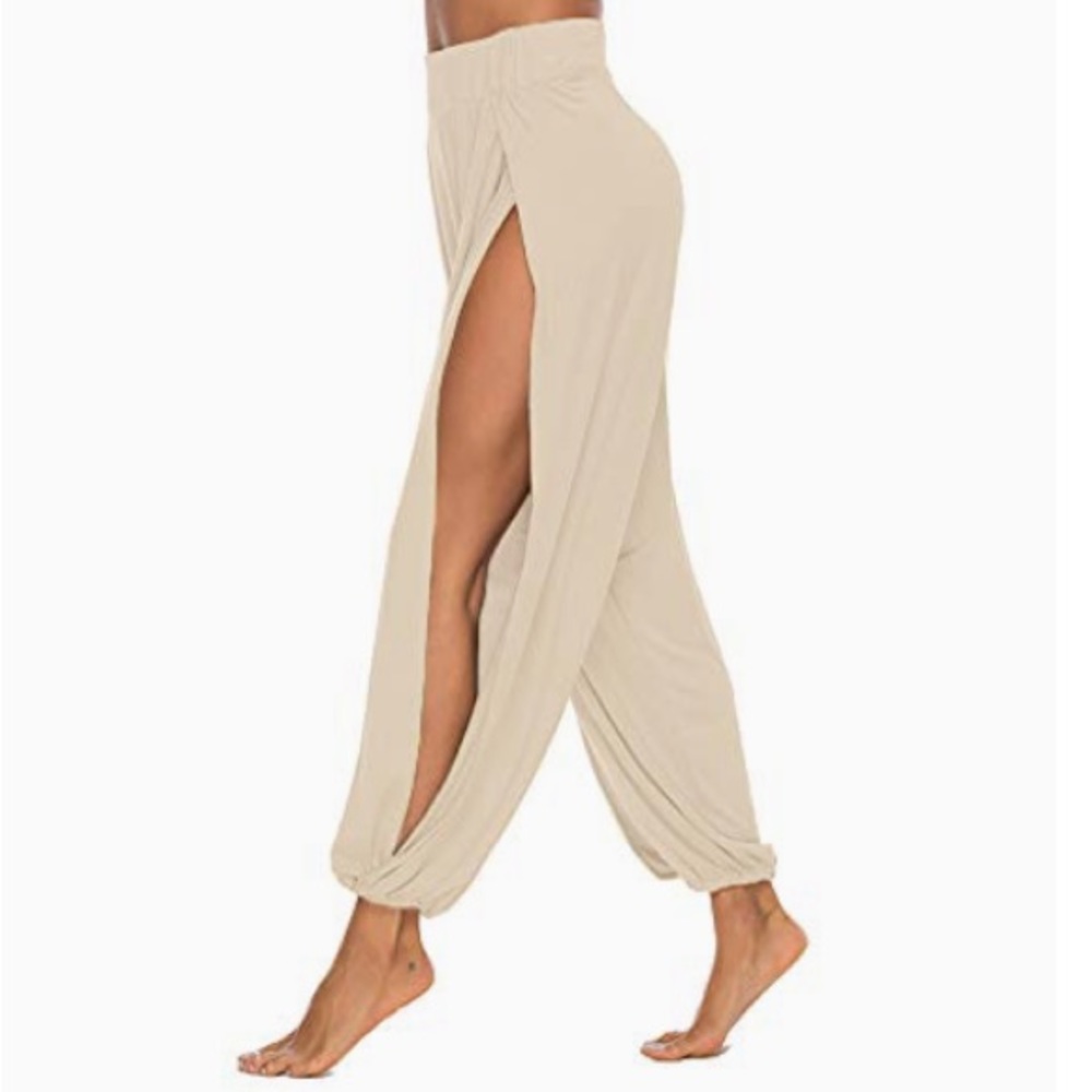 AvaCostume - harem pants - high slit - color tan NWT